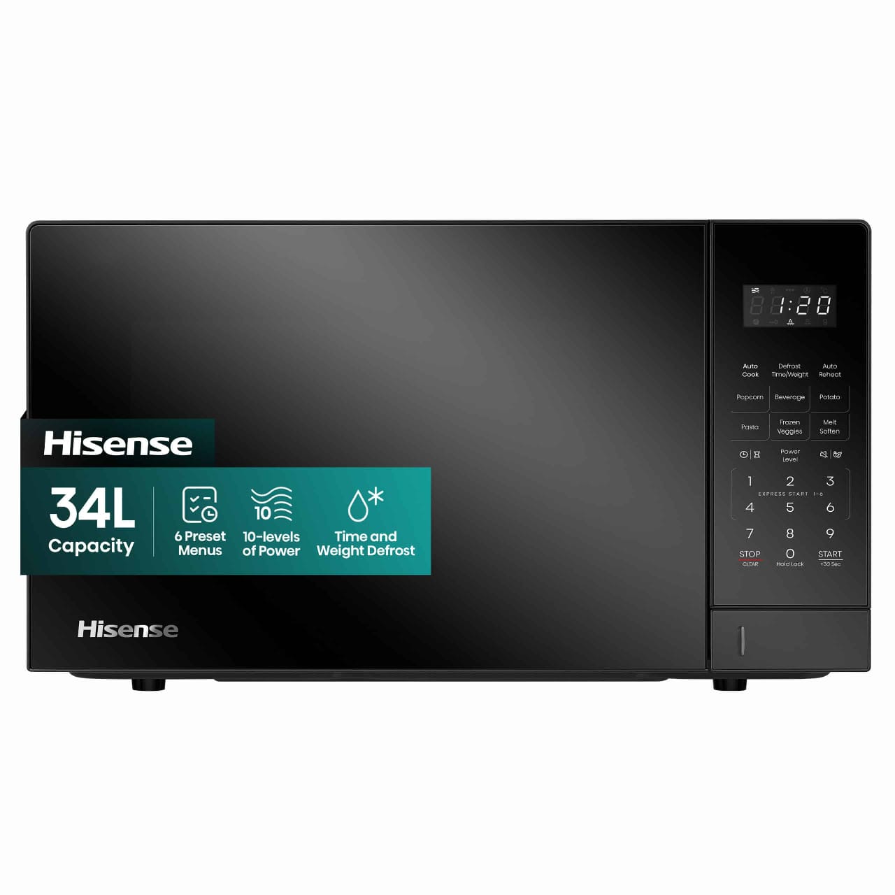 MICRO ONDE HISENSE 34LITRES AVEC GRILLE NOIR MATTE H34MOBS17 – Image 2